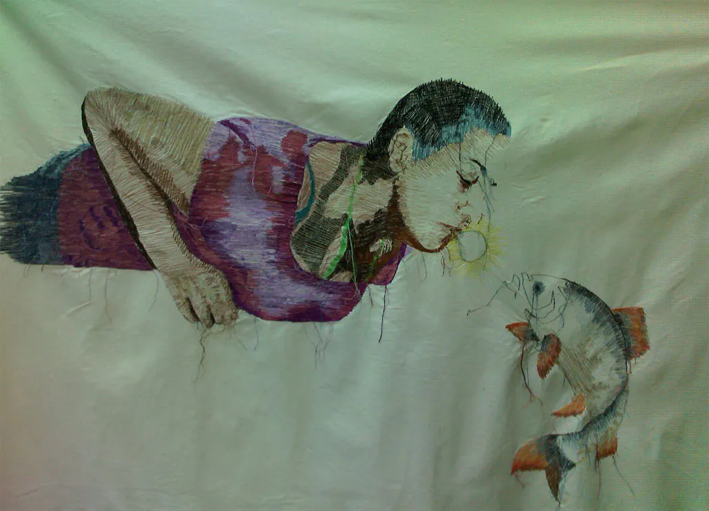 <p>Serie bordados N° 1 | loneta | 100 x 150 cm | 2009</p>
