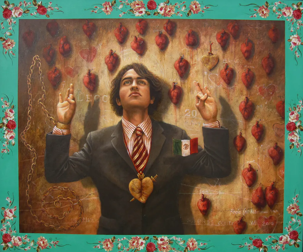 <p>LECCIÓN 20: Por Siempre Galán | Mixta / tela | 100 x 80 cm. | 2010</p>
