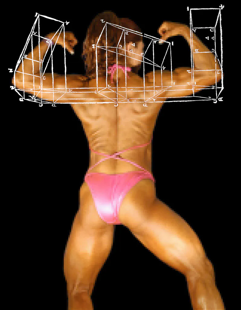 <p>Doble biceps 2 de espalda | impresión digital ultrachrome | 120x115 cm | 2006</p>
