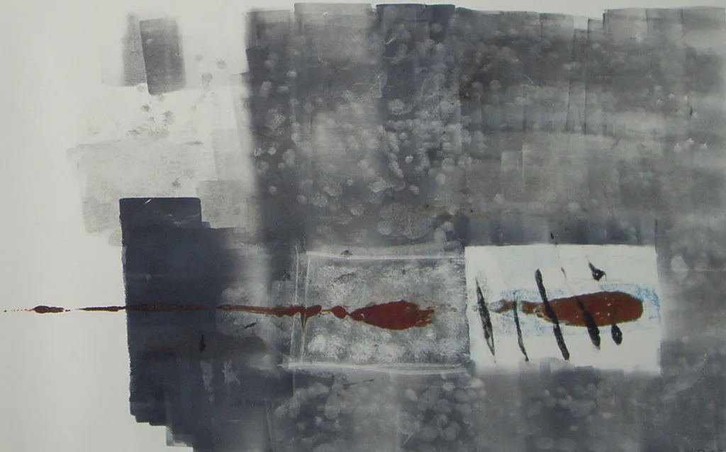 <p>Atrás do pensamento | Monotipo placa 37x58cms/papel: 53.5x78.5cms | 2008</p>
