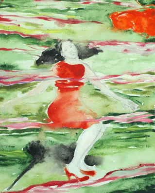 <p>The Station square series de Pipilotti Rist, de la serie Pintando la imagen-movimiento. 2011. Acrílico sobre tela. 120 x 200 cm. Detalle.</p>
