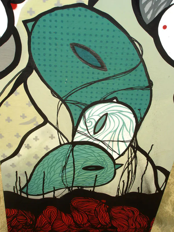 <p>Para siempre un día | acrílico y aerosol sobre madera | 2007</p>
