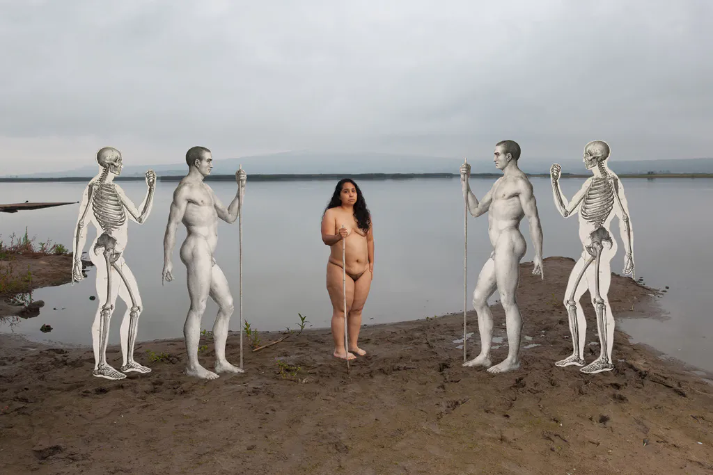 <p><i>Sobre cazar</i> | De la serie El origen de la mujer | Collage digital | Tlaxcala, México. 2021.</p>
