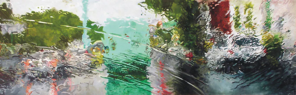 <p>El cuadro con el camiòn en el centro | Remojado | 48 cm X 150cm | óleo sobre madera</p>
