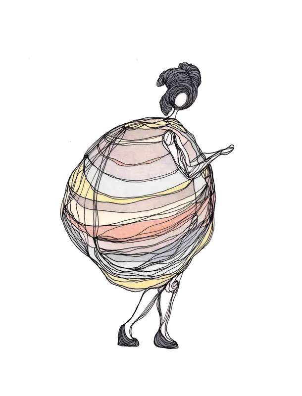 <p>Voz 6 | Tinta y lápices de colores | 2016</p>
