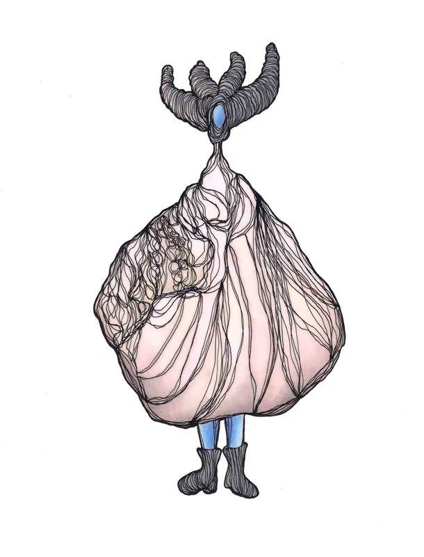 <p>Voz 1 | Tinta y lápices de colores | 2016</p>
