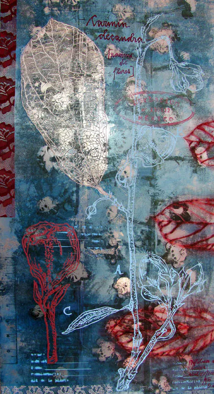 <p>Decandra | 28 x 50 cms | Punta seca, dremel, acrílicos y tintas s/lámina de aluminio | 2013</p>
