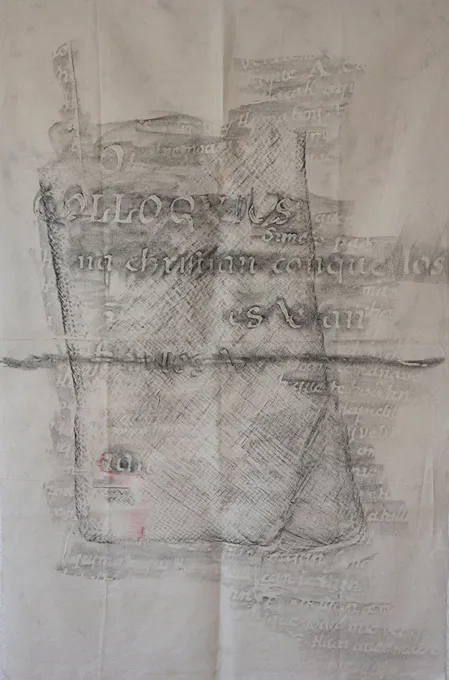 <p>Coloquios petate | 1.23m x .80m | Graphite and colored pencils over cotton | Ximena Labra 2023</p>
