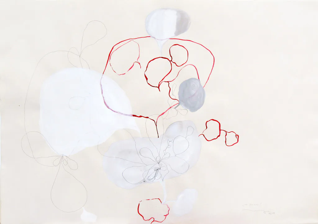 <p>¿Me quires? (I) Dibujo – Gouache sobre papel | 50 x 70 cm | 20010</p>
