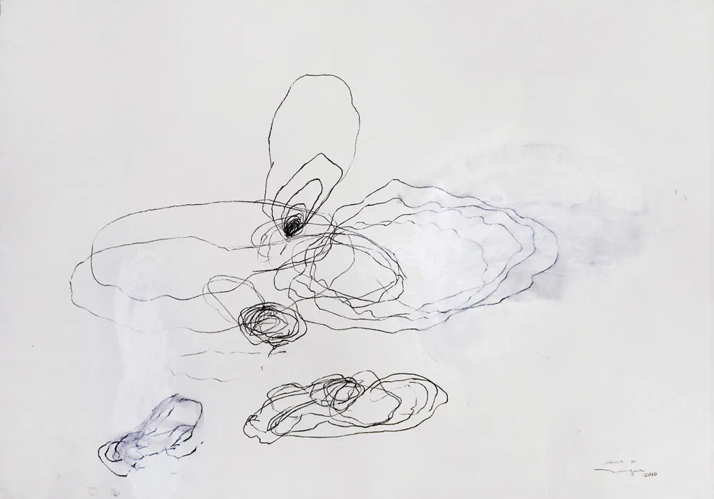 <p>solamente yo. D.ibujo – Lápiz y pastel al óleo sobre papel | 70.5 x 100 cm | 2010</p>
