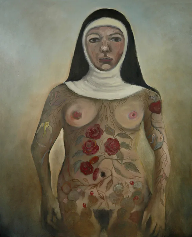 <p>Las flores en la piel | Óleo sobre tela 65x85</p>
