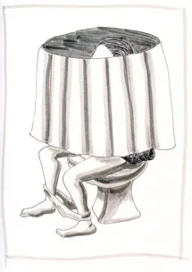 <p>Expuesta, de la serie sueños. 2013. Tinta sobre papel. 12 x 17 cm.</p>
