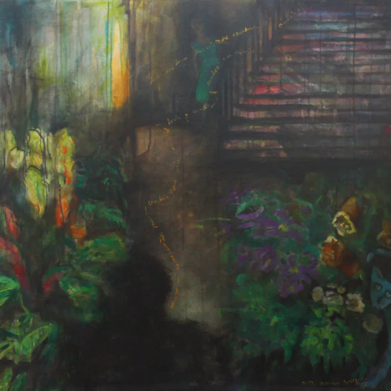 <p>…intentas penetrar la oscuridad de ese callejón techado | Acrílico sobre tela | 160 x 160 cm</p>
