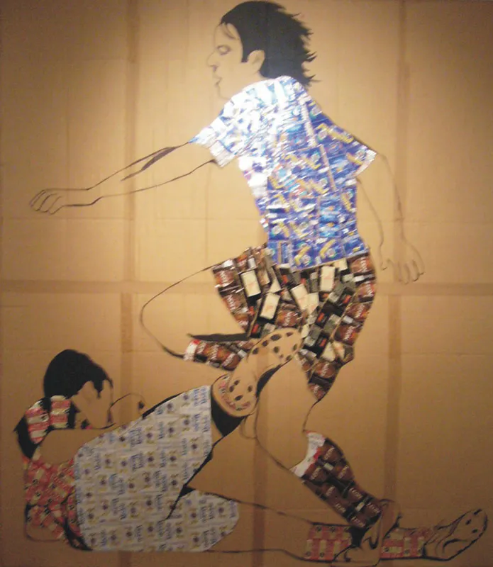 <p>Soccer | Aluminio y esmalte S/MDF | 244 x 217 cm | 2008</p>
