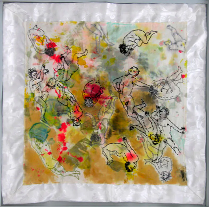 <p>La caída de los hombres | Bordado s/tela | 42.5 x 42 cm | 2006</p>
