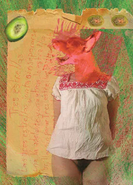 <p>La princesa Xoconoxtle recita el origen del universo | infografía sobre algodón | 90 x 70 cm. | 2006</p>
