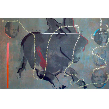 <p>Rae Armantrout | Acrilografía sobre papel | 80x120cm | 2009</p>
