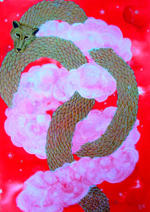 <p>Lobo dragón | tinta china y pluma | 24 x32 cm | 2008</p>
