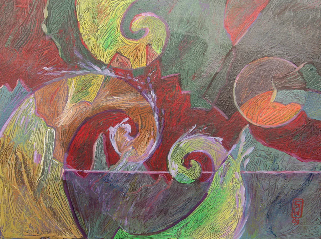 <p>El Lago de los Fantasmas | acrílica sobre papel</p>
