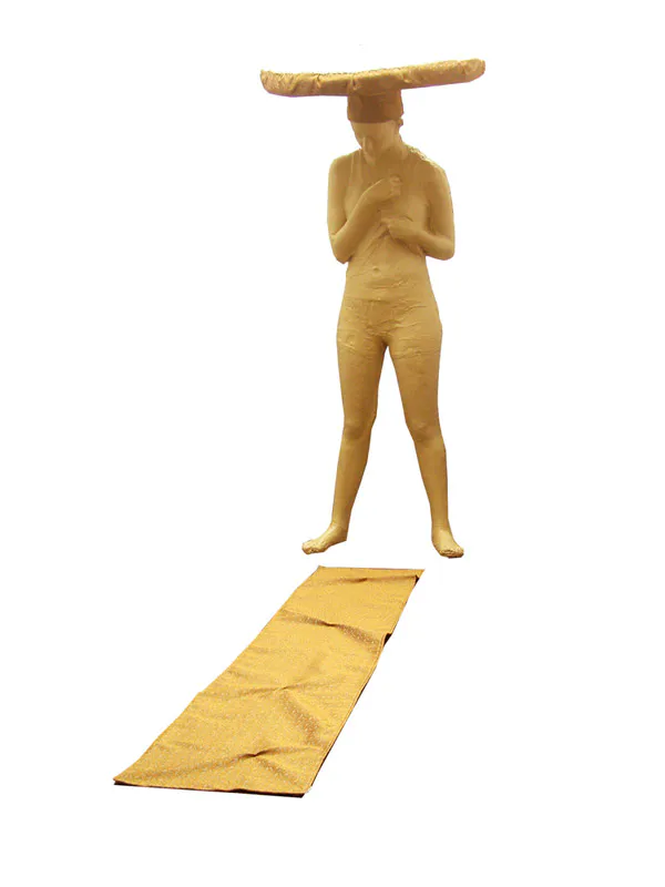 <p>Memorias de lo cotidiano | 2010 | Vaciado en resina, tela | 160x60x40cm</p>
